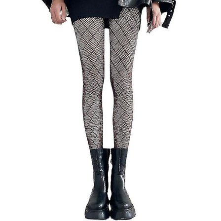 Svart strumpa Rutiga strumpor Strumpbyxor Skir Pläd Tights Nätmönstrad