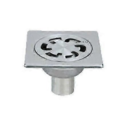 Gulvafløb i rustfrit stål 100x100 mm - lodret udløb 40