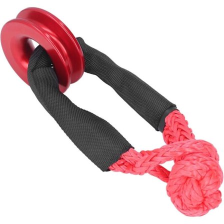 Recovery Ring Sæt, Sikker Syntetisk Blød Lænke Reb Høj Styrke Rustfri til ATV til Lastbil til Bil (Rød)