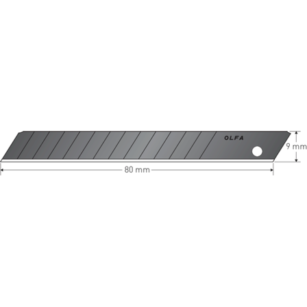 OLFA OLFA KNIVBLAD ABB10B SORT STD A10 AVBREKK F/STANDARD KNIV