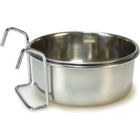 Rustfritt stål bolle for papegøyer - Fuglematbeholder