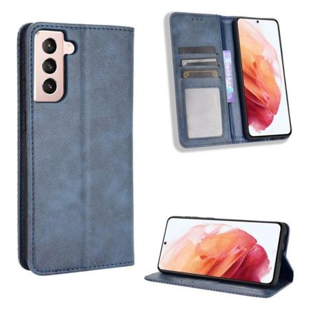 Bofink Vintage Samsung Galaxy S21 Plus læder etui - blå Blue