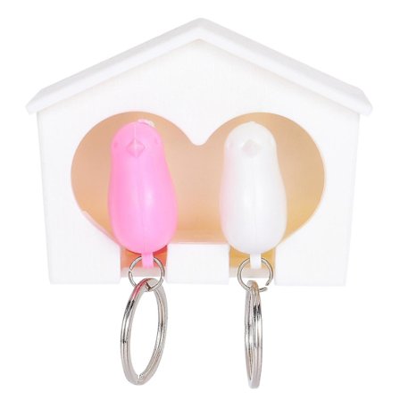 1 sæt nøgleringholder i form af et fuglehus til montering på væggen til hjemmet eller sovesalen