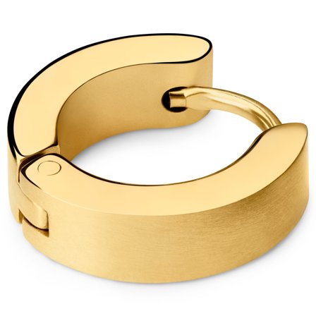 Flad Guldfarvet Hoop Ørering til mænd