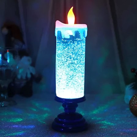 Led Christmas Candles, 7 Color Changing Usb Rechargeable, Waterproof Swirling Glitter Flameless Candles