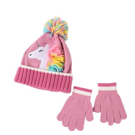 Toddler Pige Knit Unicorn Pony Beanie Hat