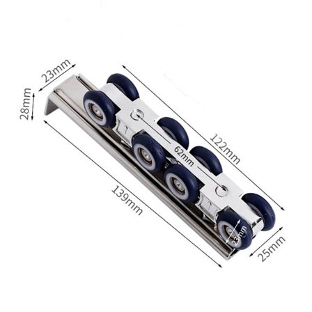 Skydedørs hjulskinnespor komplet sæt 2 2