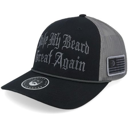 Bearded Man - Svart trucker Keps - Make My Beard Great Again Charcoal Rope Trucker @ Hatstore