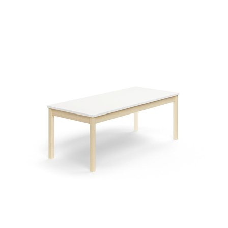 Stół DECIBEL, 1600x700x590 mm, HPL redukujący hałas, brzoza/biały