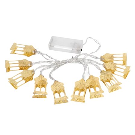 Castle LED Ljusslinga Islam Eid Ramadan Mubarak Dekorationer Estetisk Rumsdekor för Utomhustält Husbil Färgstarkt Ljus