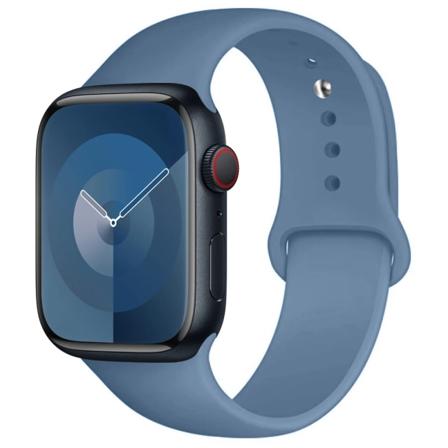 Silikonrem för Apple Watch -band 44 mm 40 mm 45 mm 41 mm 49 mm 42 mm 38 mm 44 mm Sportarmband iWatch Series 9 8 7 SE 6 5 4 Ultra 2 Denim Blue 38 40 41