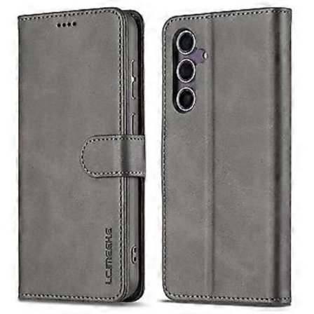 LC.IMEEKE Samsung Galaxy A56 5G -kotelo vasikannahkajäljitelmällä PU-nahkaa, jalustallinen lompakkokotelo - Harmaa (Harmaa)