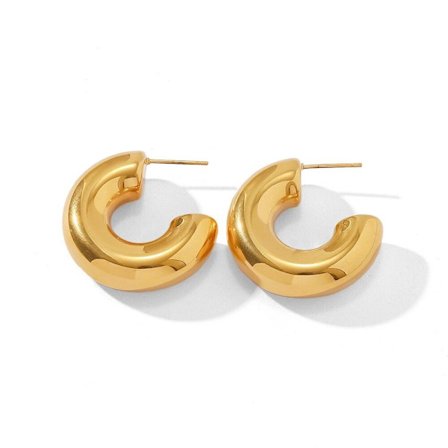 Hoop Örhängen Öronklämmor GOLD B - on stock