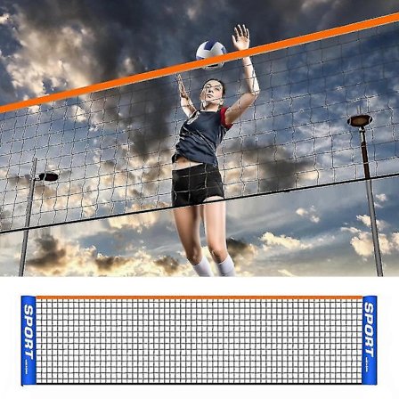 Bærbar, sammenklappelig, enkel 6m tennisnet badmintonnet