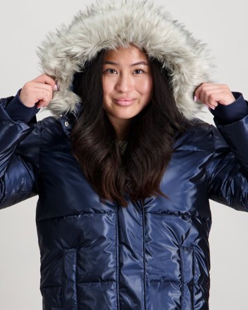 Abercrombie AFG SHINY ULTRA PUFFER Blå Jakker Pige - Kids Brand Store