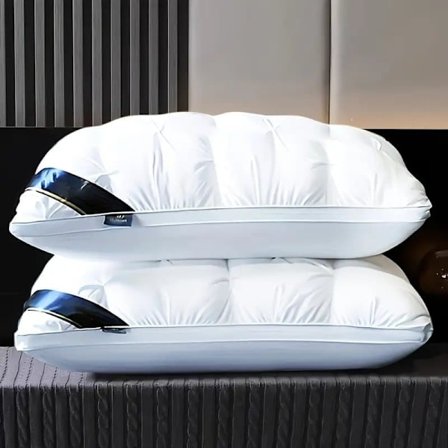 2 pcs Hotel Pillow 48x74cm, sleeping pillow with neck support, high density, hypoallergenic, machine washable