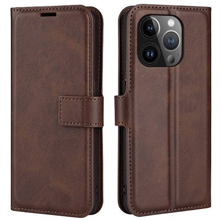 iPhone 15 Pro Wallet Leather Brown