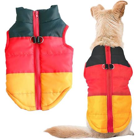 Hundekattekåbe med snoranker farvepatchwork polstret hvalpevest jakke Teddy Chihuahua kostumer Pug klud XS S M L (lille (pakke med 1), gul)