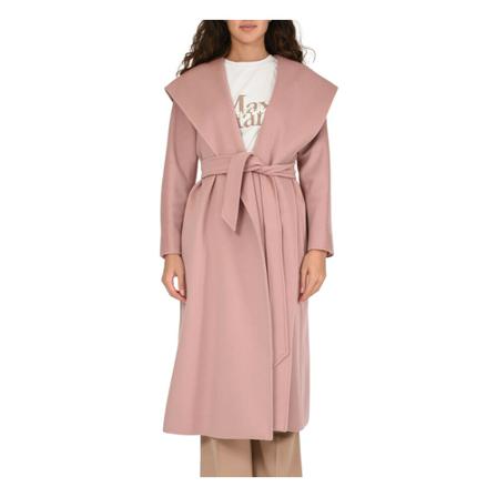 Max Mara Studio Belted Coats Pink, Dame Uldfrakker