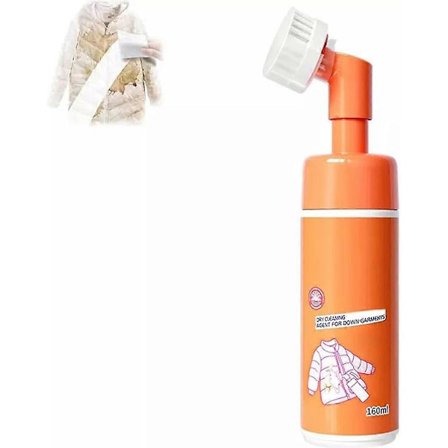 Rens for dunjakke, tørrskumrens for dunjakke, med børstehode