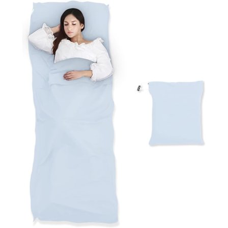 Matka-makuupussilakana, kevyt matkalakana retkeilyyn ja vaellukseen, hopea, 75 x 210 cm