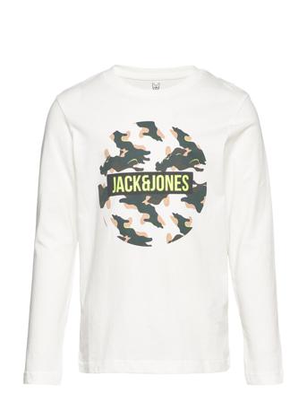 Jjramp Tee Ls Crew Neck Jnr Langærmet T-shirt Hvid Jack & J S
