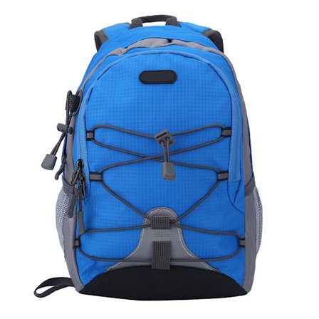 Vanntett ryggsekk med snøring i nylon for utendørssport, dobbel skulderveske (blå)