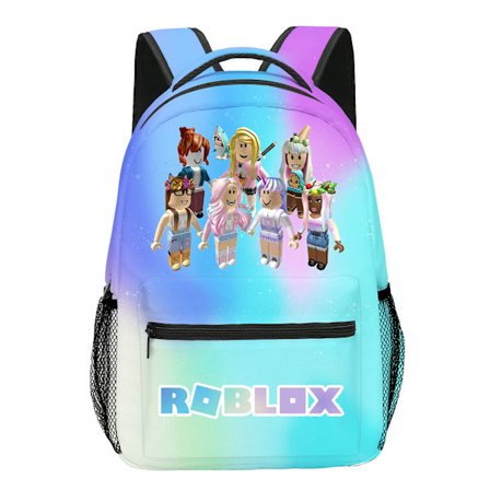 Girls Rainbow Roblox Rygsæk Skole Taske, Ombre