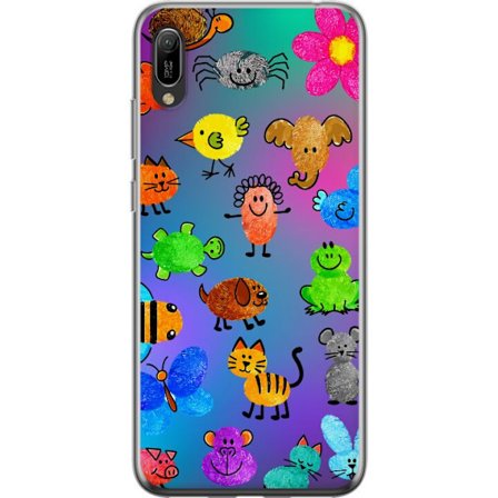 Yhteensopiva Puhelinkuori Huawei Y6 Pro (2019) Little Scribble Friends