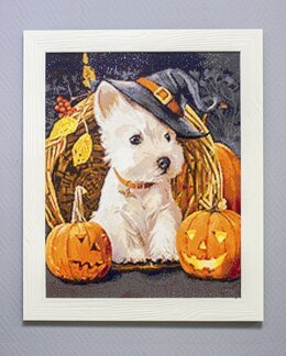 Diamond painting Halloween hund - WizardiArt