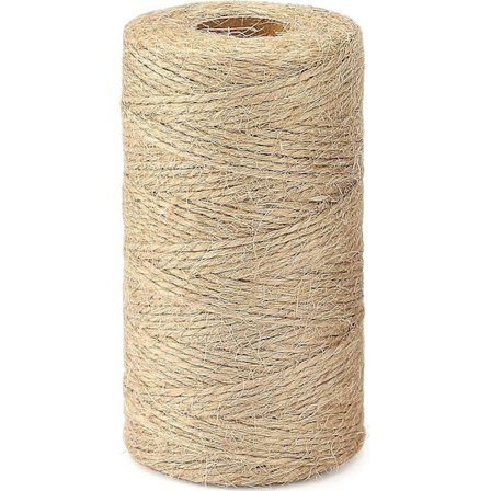 Jutesnor, naturlig hagejute tau, 2-trådet kunst- og håndverkslinhyssing brun for DIY-håndverk; Hagebruk 1,5MM *100M