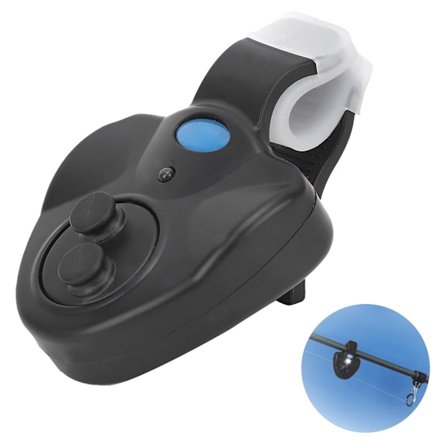 Elektronisk Fiskeri Bid Alarm LED Lys Fiskelyd Klokke Klip På Fiskerstang Til Natfiskeri Tackle Tilbehør Sort