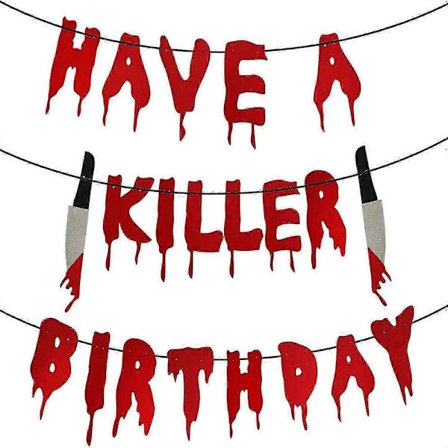 Have A Killer Birthday Party -banneri, kauhuaiheiset syntymäpäiväjuhlakoristeet, juhlakoristeet, zombi- ja vampyyrijuhlakoristeet