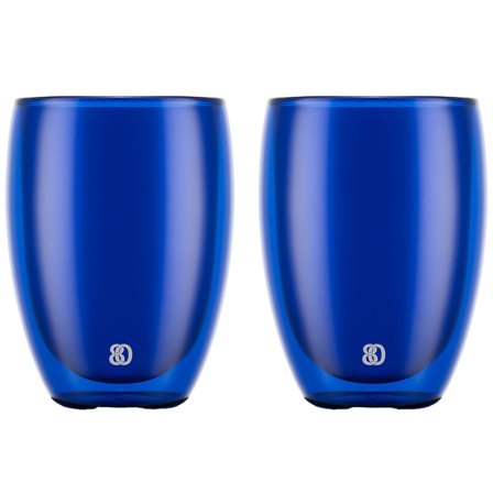 Bodum PAVINA kaksiseinäinen lasi 35 cl 2-pakkaus, sininen