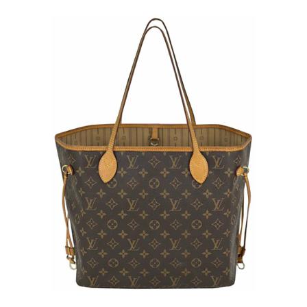 Louis Vuitton Vintage, Pre-owned Neverfull MM Monogram Bag Bruin, Dames, Maat:ONE Size,Canvas