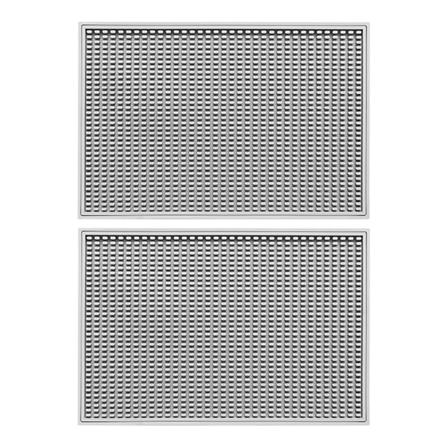 2 stk silikon sklisikre dreneringsmattesett Moderne minimalistisk design isolert underlegg for vinglass Miljøvennlig Light Grey