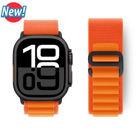 Alpine Loop-rem kompatibel med Apple Watch Series 10/9/SE, oransje/svart[JSR]