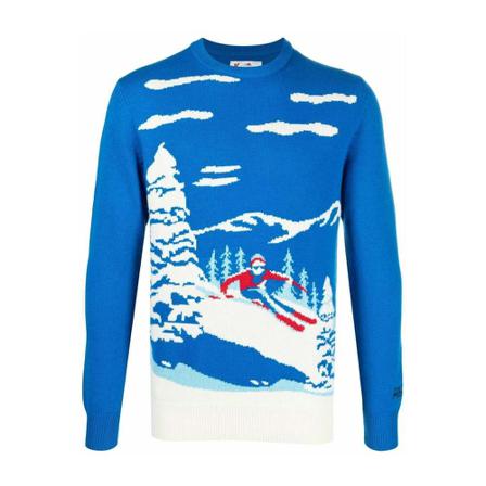 Saint Barth, Round-neck Knitwear Blauw, Heren, Maat:M