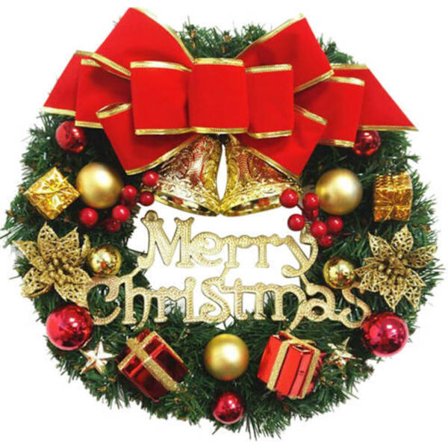 Konstgjord Julkrans 24-tum Röd och Grön