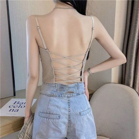 Sport-bh-topp linne KHAKI