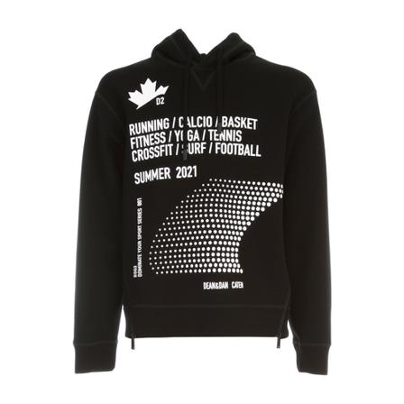Dsquared2 Hooded Sweatshirt W/Side ZIP Sort, Herre Hættetrøjer