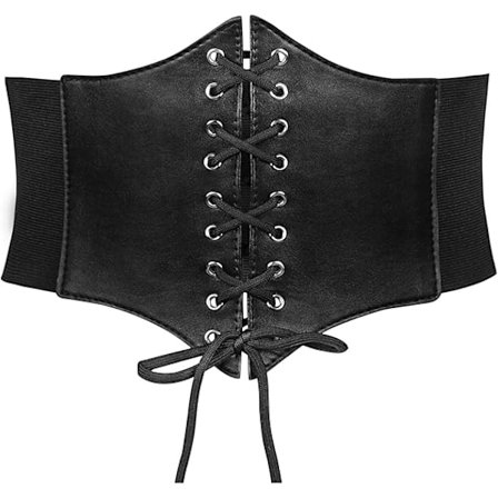 Dame Elastisk Kostume Taljebælte Snøring Knytte Waspie Korset Bælter til Kvinder 73cm