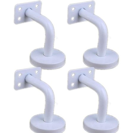 4 Rustfrie Stål Håndrækvinkler I Hvid Til Vægmonterede Trappegelænderbeslag Til Trappegelænder