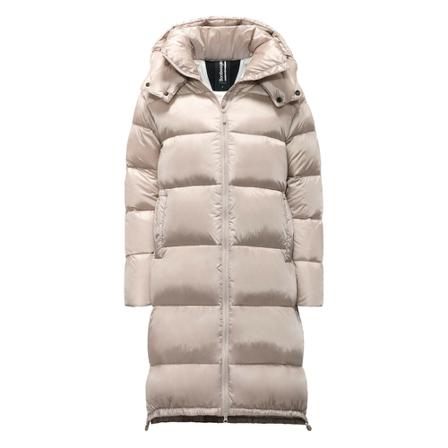 BomBoogie Long Down Jacket in Bright Nylon with Detachable Hood , Grijs , Dames , Maat: XS