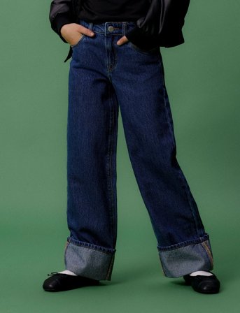 name it Nkfrose Wide Jeans 1030-Rm Bts - Blue - 152