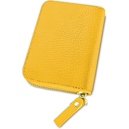 Kortholder til kvinder, lille RFID-blokerende pung til damer med lynlås i rustfrit stål, læderlomme, rosa pungetui