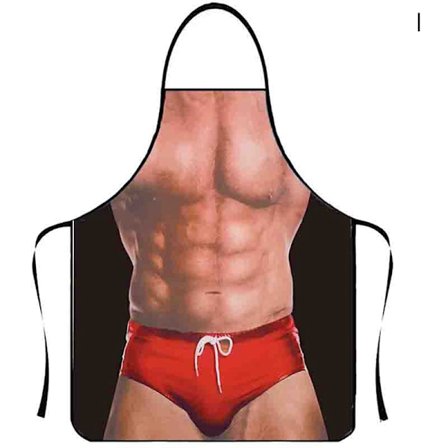 Muscle Man Sexy Woman Morsomme kjøkkenforklær for kvinne Home Decor