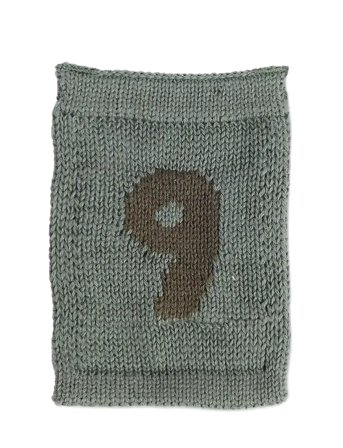 Smallstuff Knitted Flag, 9, Blue - Khaki green - ONE SIZE