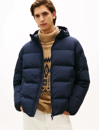 Tommy Hilfiger Down Hooded Puffer Jkt - Navy - S