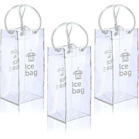 3 Styk Bærbare Isvinposer Vin Køletaske Pvc Vinposeposer Med Håndtag[C]